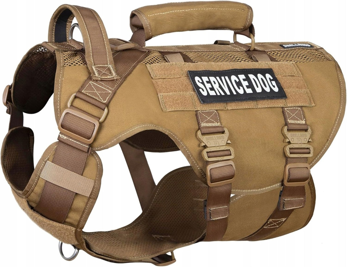 Tactical Harness for Dog M Vest Military Service Dog Brown