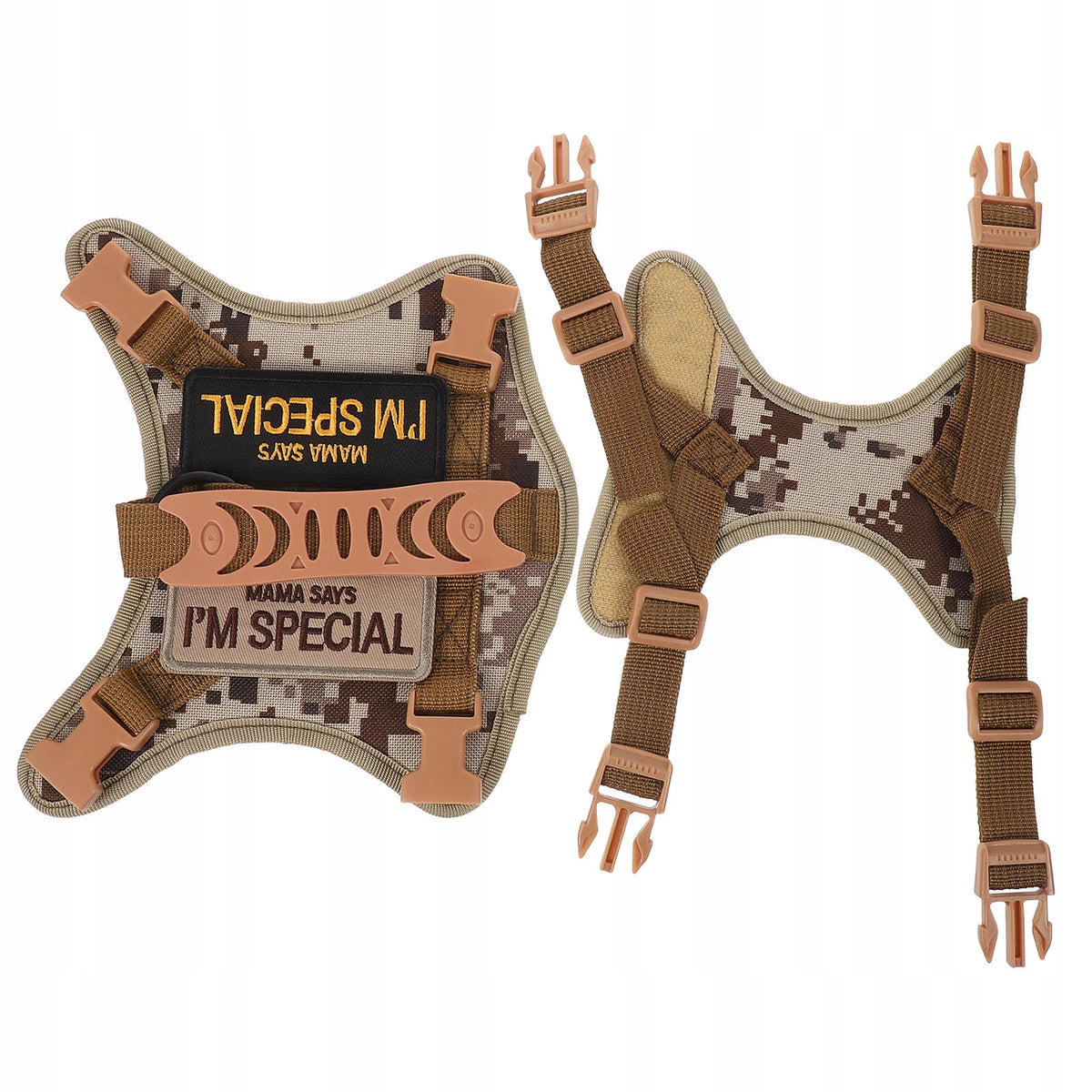 Tactical Khaki Cat Harness with Leash Escape Proof Design