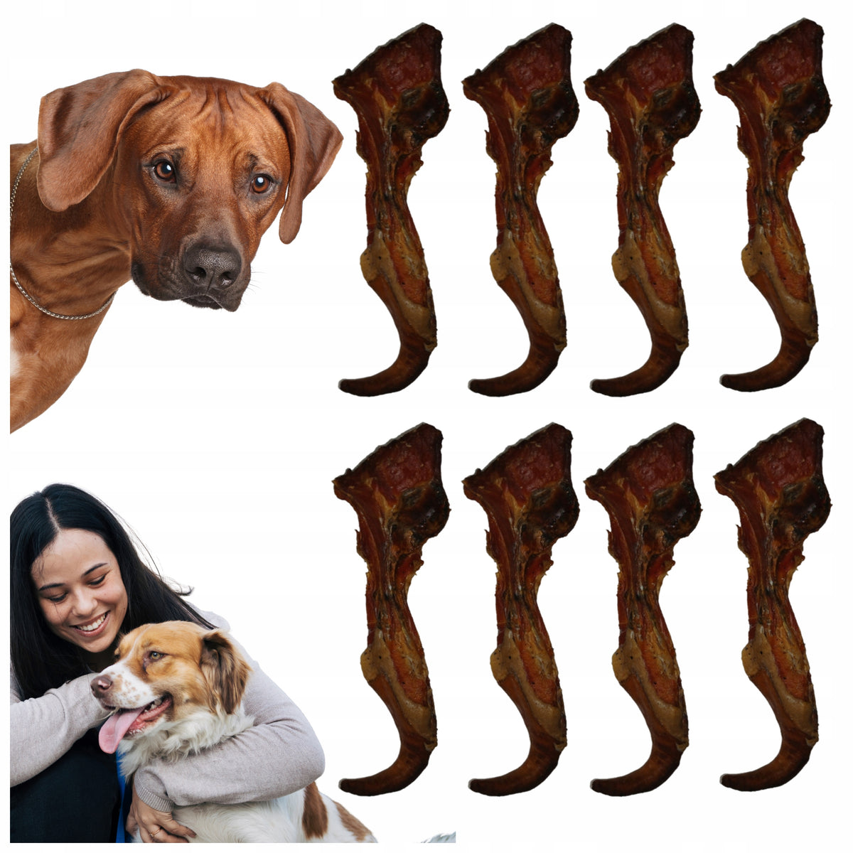 Tail Smoked Natural Teether Treat for Dog Premium 8 pcs.