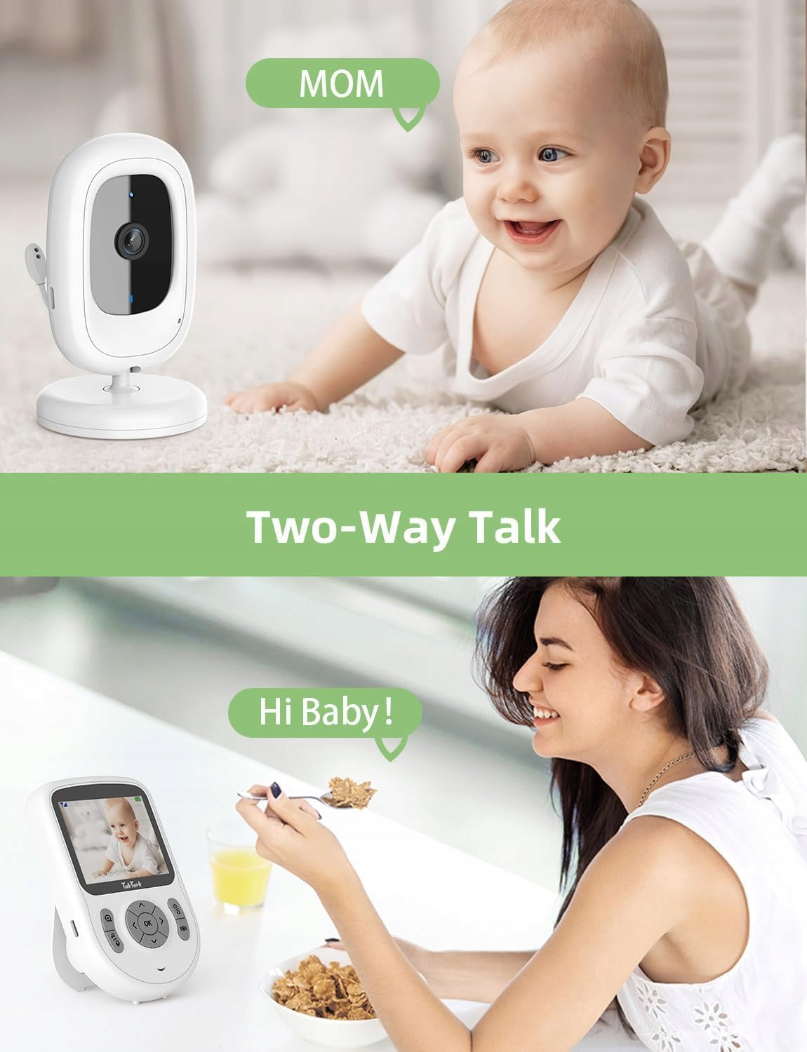 TakTark Nanny Camera 2,8 IPS 720P Without WiFi VOX Two Way Night Kind electronic nanny