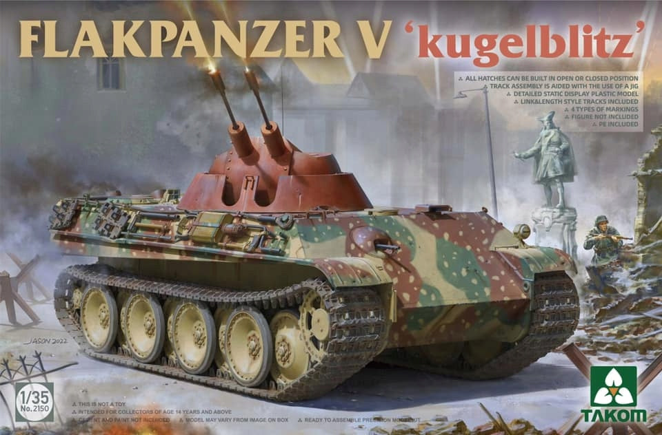Surenkamas modelis Takom - Flakpanzer V "Kugelblitz", 1/35, 2150