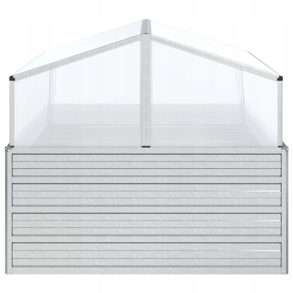 Tall garden planter with greenhouse, 100x100x85 cm, silver Product weight with unit packaging 7.78 kg