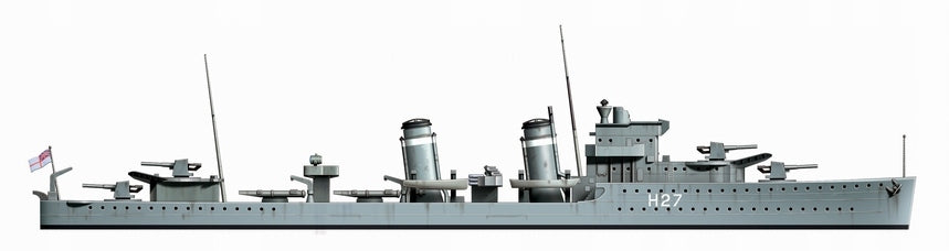 Konstruktorius Tamiya - Waterline Series British Battle Cruiser Hood & E Class Destroyer, 1/700, 31806