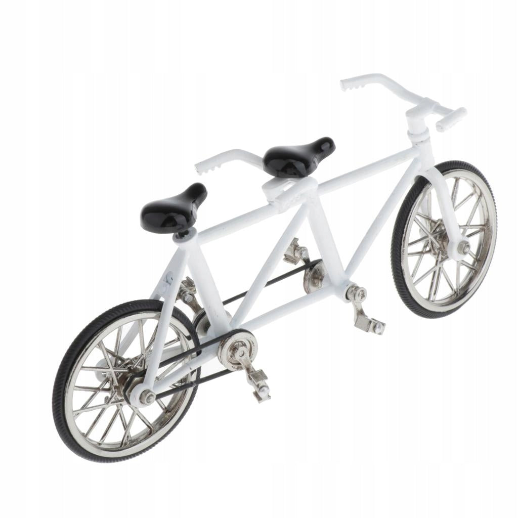Tandem Bike Bicycle Model Home Workplace Office Decoration White