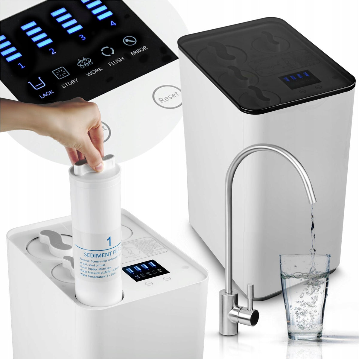 Tankless Reverse Osmosis Filter with SmartPure Water Pump wodaRO 600GPD