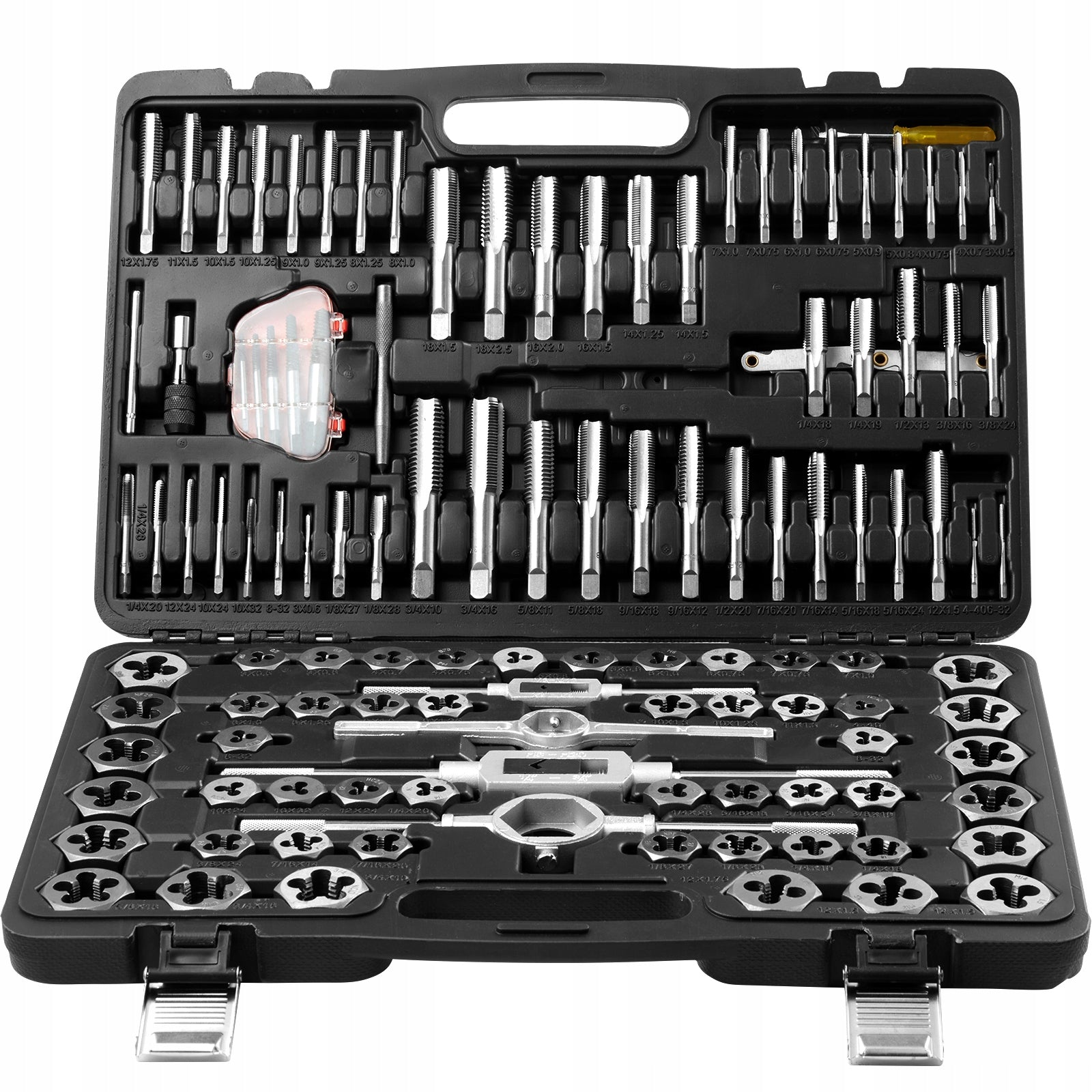 Tap and Die Set 116 Piece Metric SAE Bearing Steel with Storage Case Brand Vevor