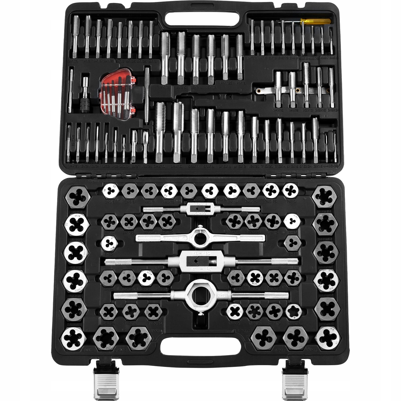 Tap and Die Set 116 Piece Metric SAE Bearing Steel with Storage Case Number of items in the set 40