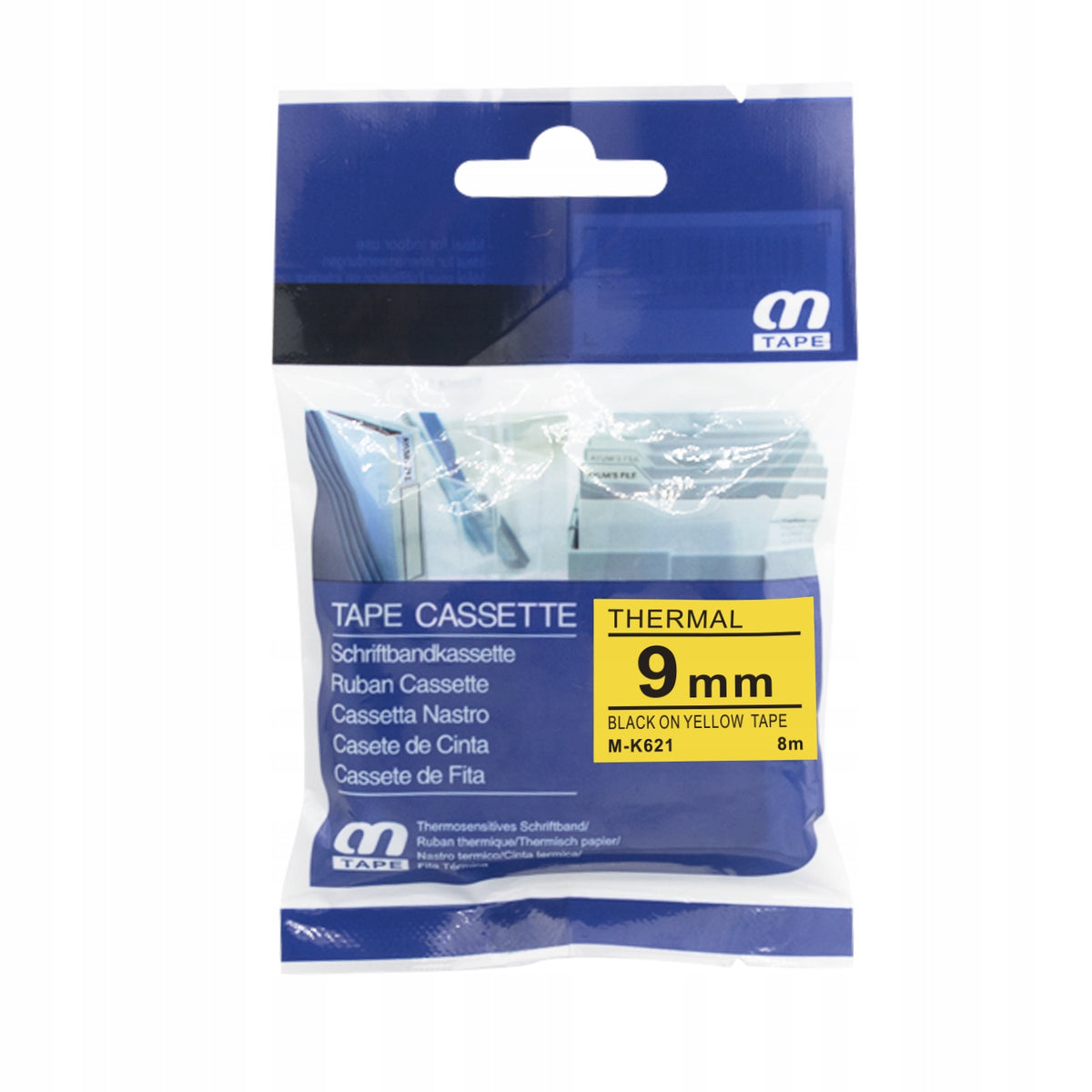 Tape for Brother unlaminated M-K621 9mm Yellow Packaging status original