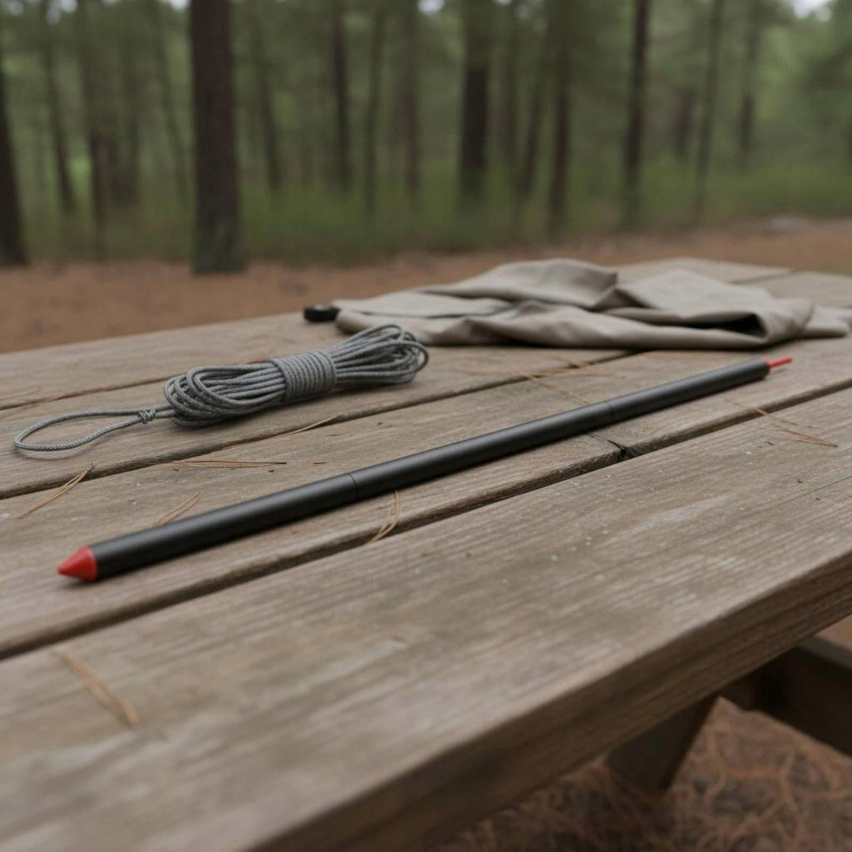 Tarp Pole Lightweight Adjustable Tarp Pole Set 19MM 2.4M 7075 Aluminum Packaging status original