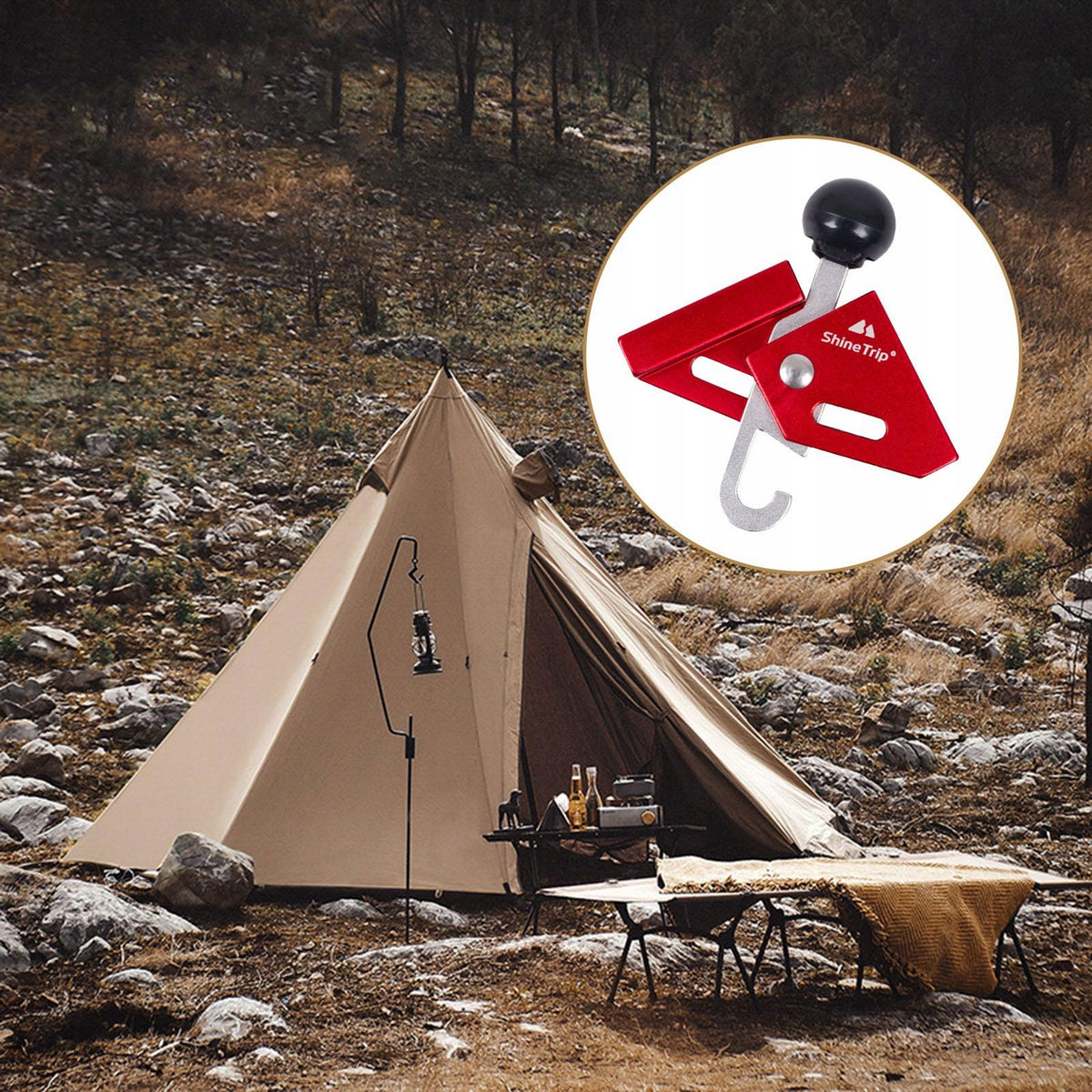 Tarp Pole Tip Cover Camping Canopy Tent Support Thimble Hanger Canopy Red