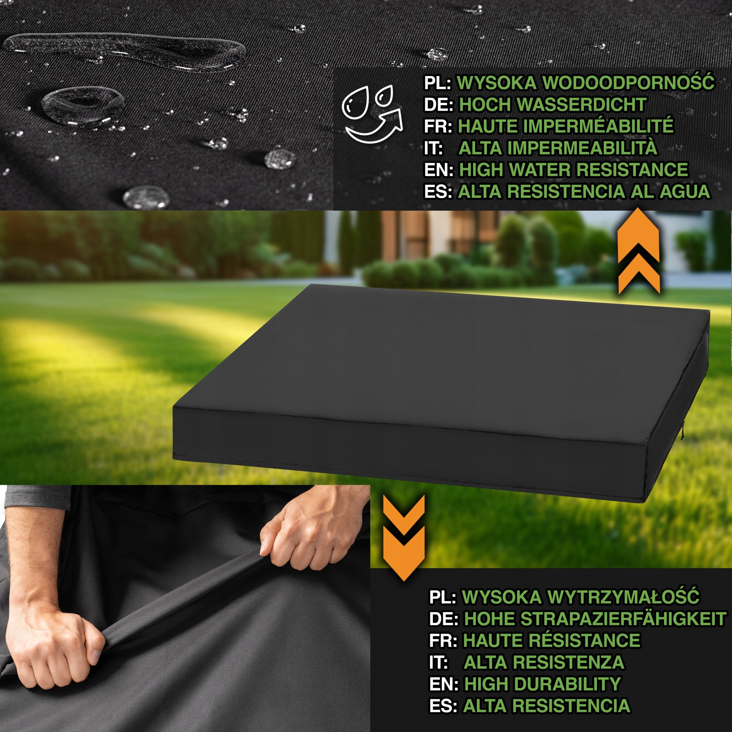 Tarpaulin cover for sandboxes 160x160x16 Length 160 cm