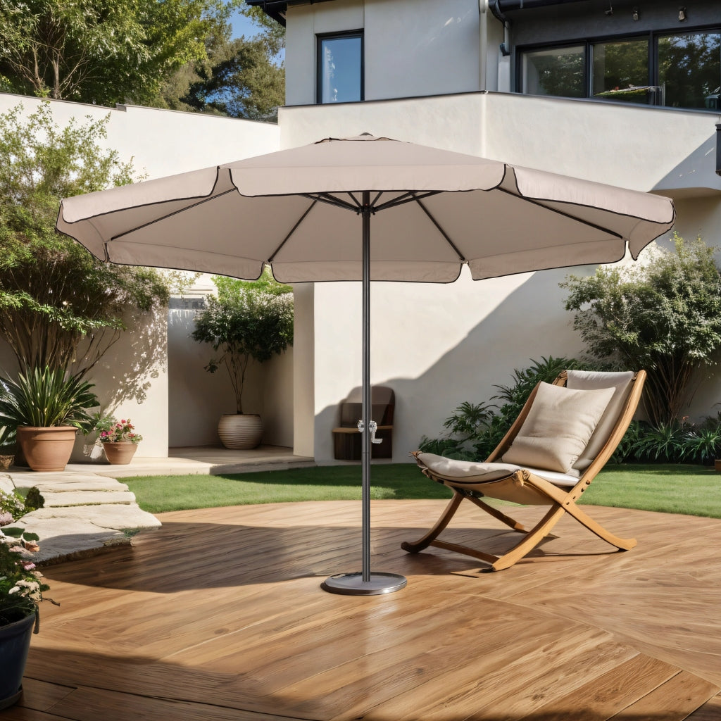 Tarrington House Garden Umbrella Large Folding 4m Aluminum Beige Packaging status original