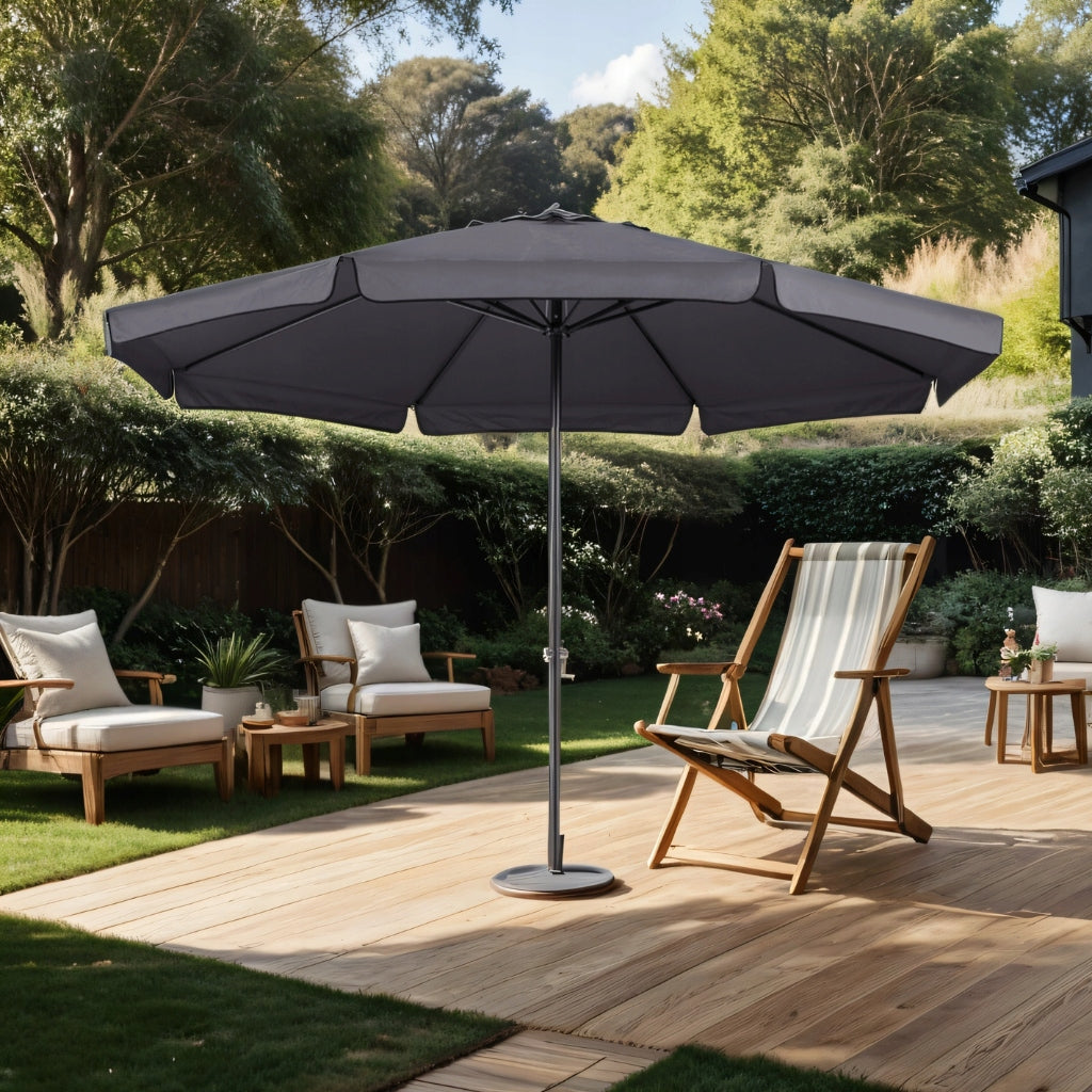 Tarrington House Garden Umbrella Large Folding 4m Aluminum Grey Packaging status original