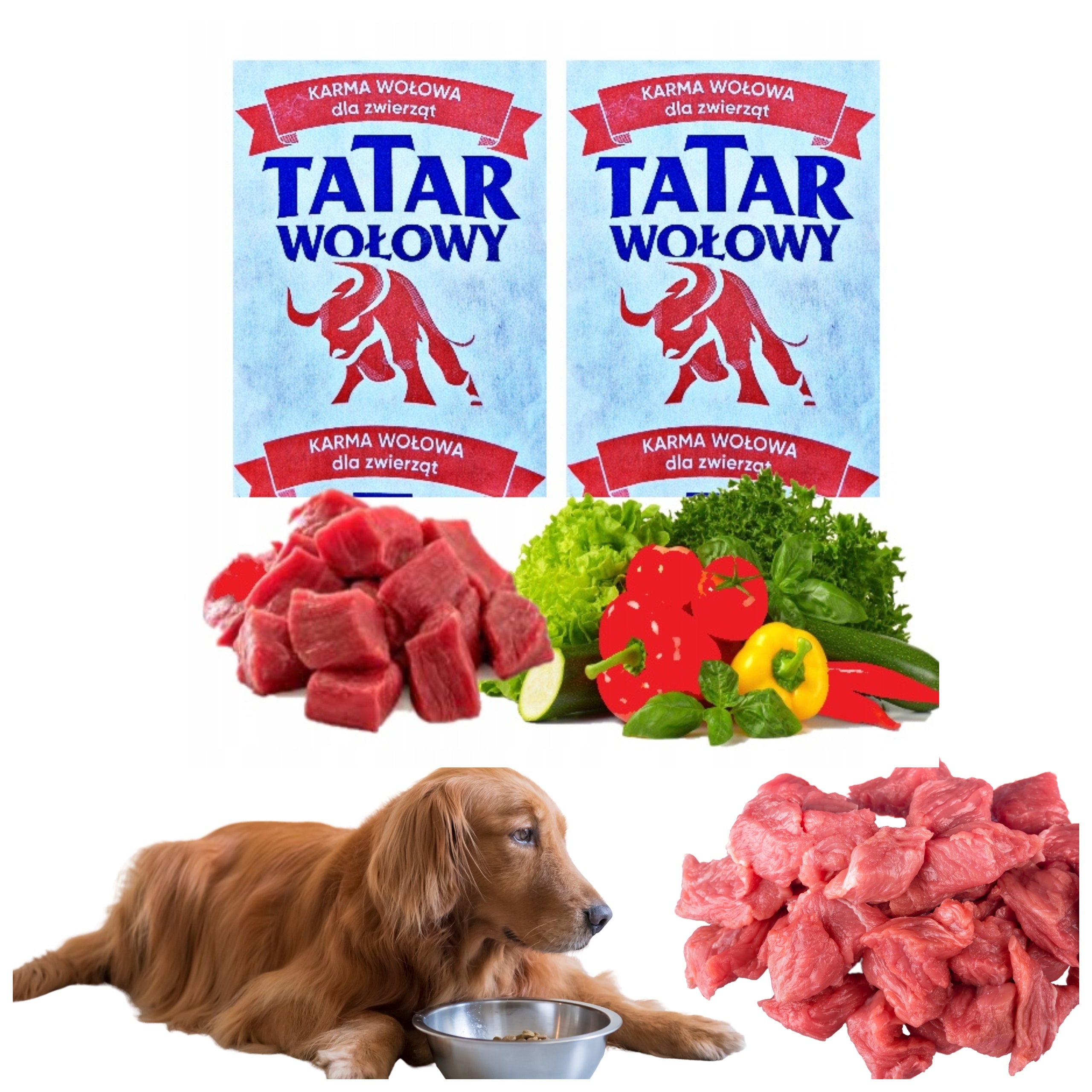 Tatar Beef Meat Frozen Boneless Dog Food Cubes 10 kg BARF