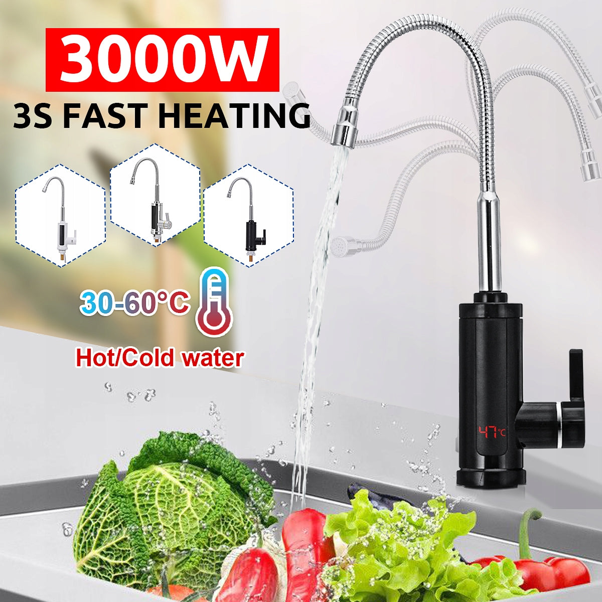 Tavalax Black Metal SP Plus Flow Water Heater Dominant color black