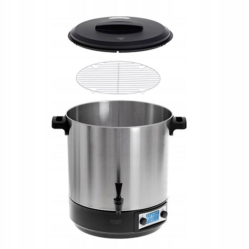 Tea Coffee Heater 28L Pasteurization Pot Thermostat Timer Capacity 28 l