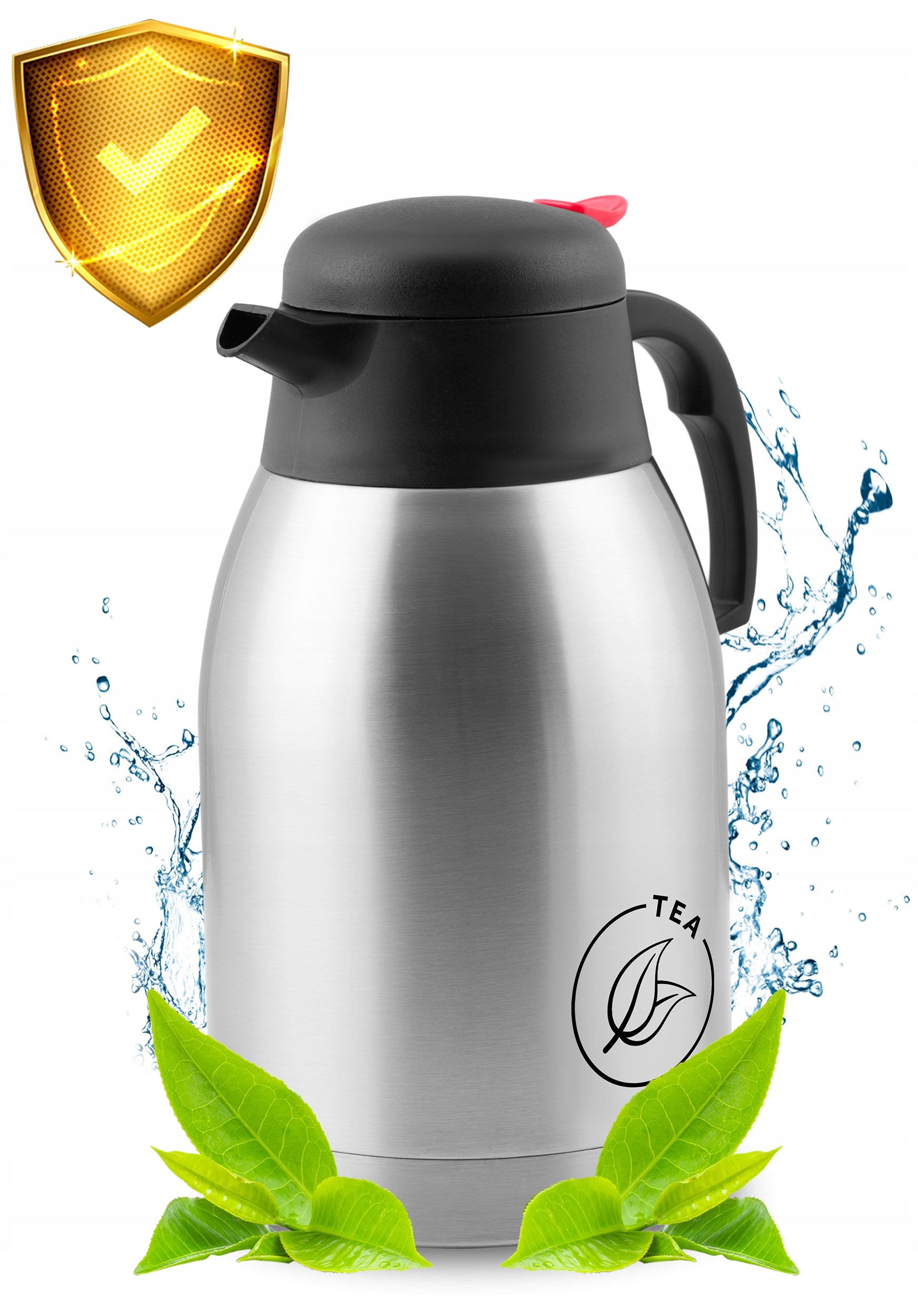Tea Pot 2L Vacuum Steel Conference Thermos Lightweight Color silver