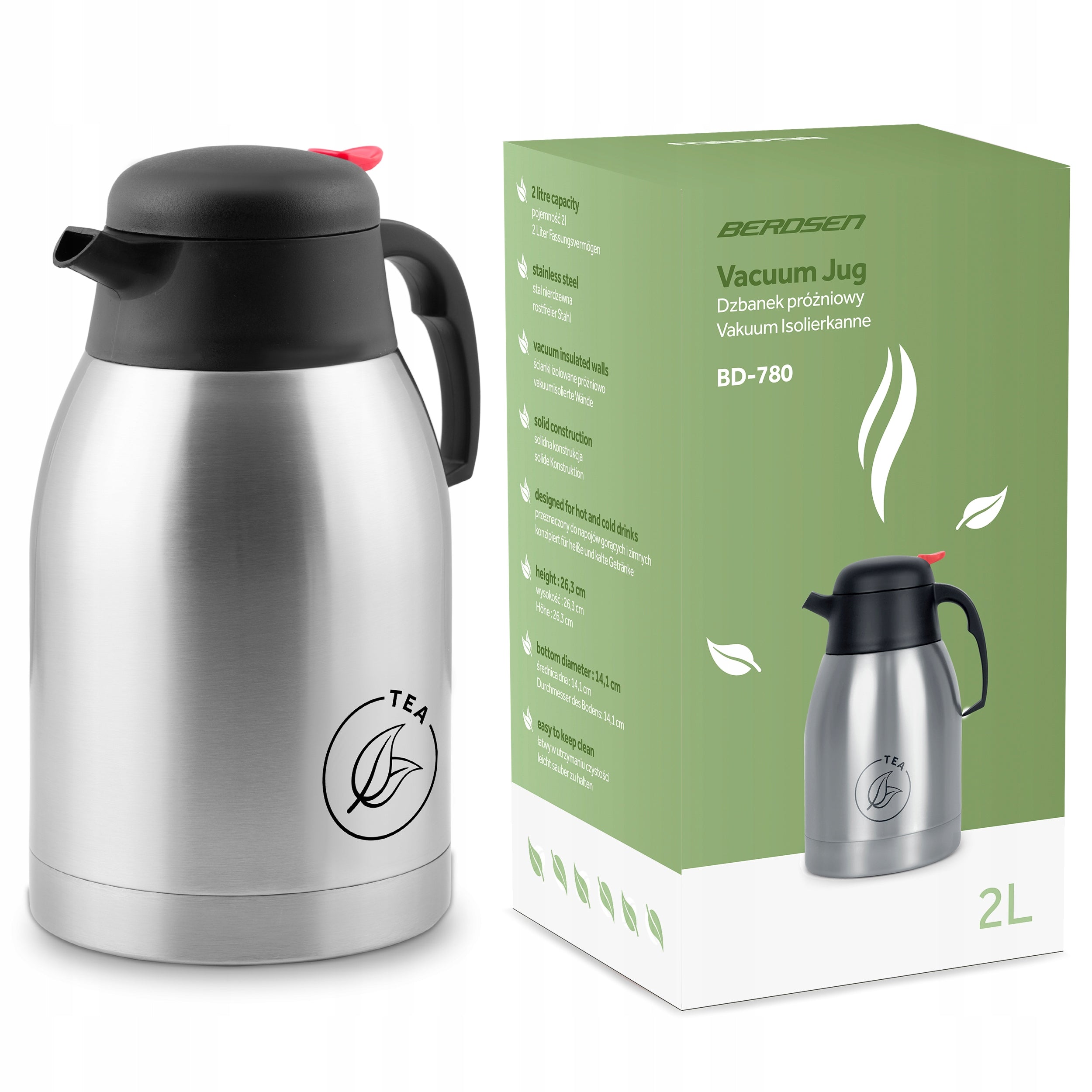 Tea Pot 2L Vacuum Steel Conference Thermos Lightweight