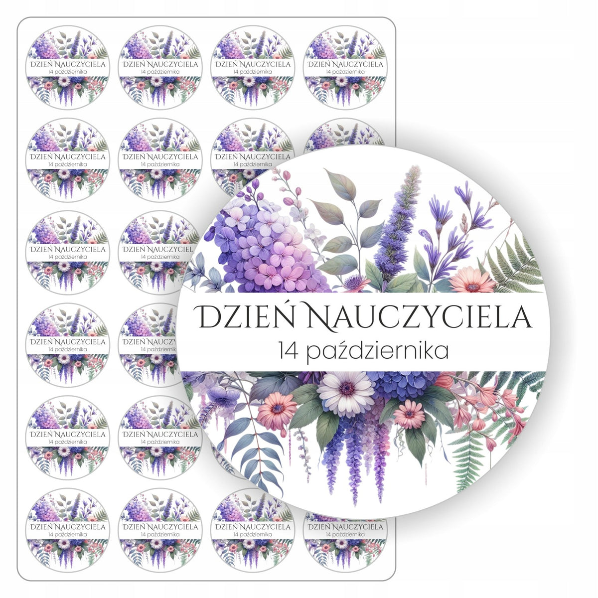 Teacher's Day Sticker Round for Gifts Gift Sheet