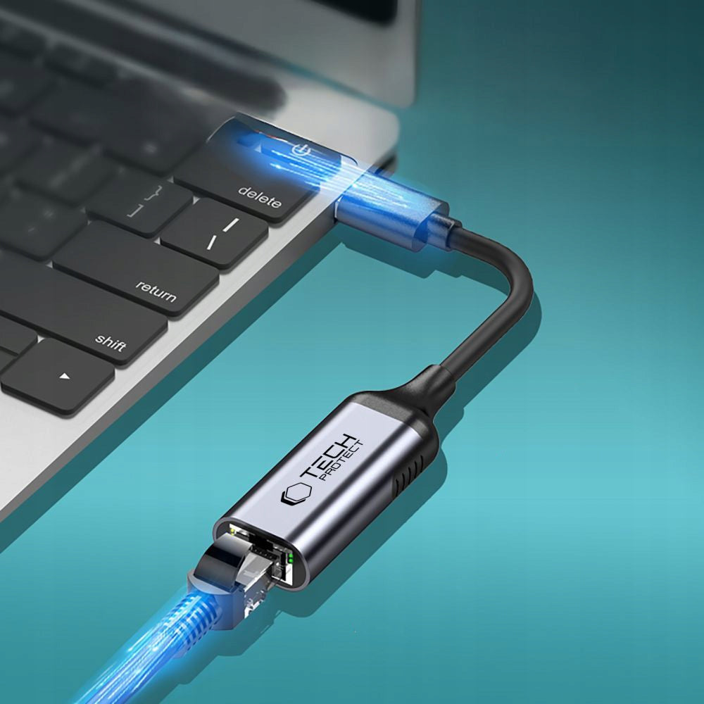 Tech-Protect UltraBoost USB-A 3.0 to Ethernet RJ45 Adapter, 1000Mbps, Black Manufacturer no brand