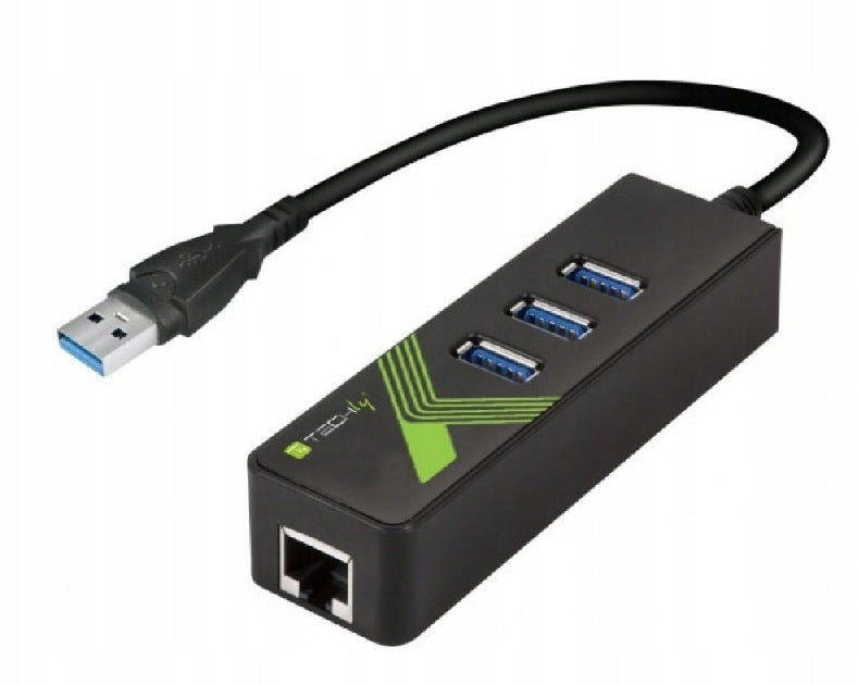 Techly Network Adapter USB 3.0 to Gigabit RJ45 Hub 3x USB Manufacturer Techly