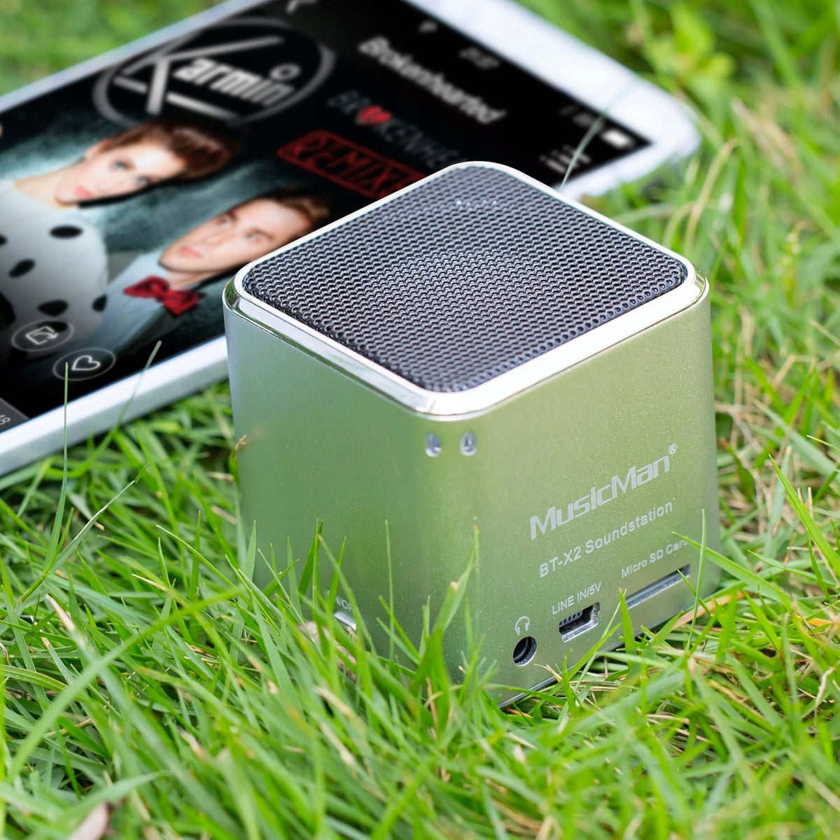 Technaxx MusicMan Mini Portable Speaker, microSD, AUX-IN Silver Manufacturer code 3528