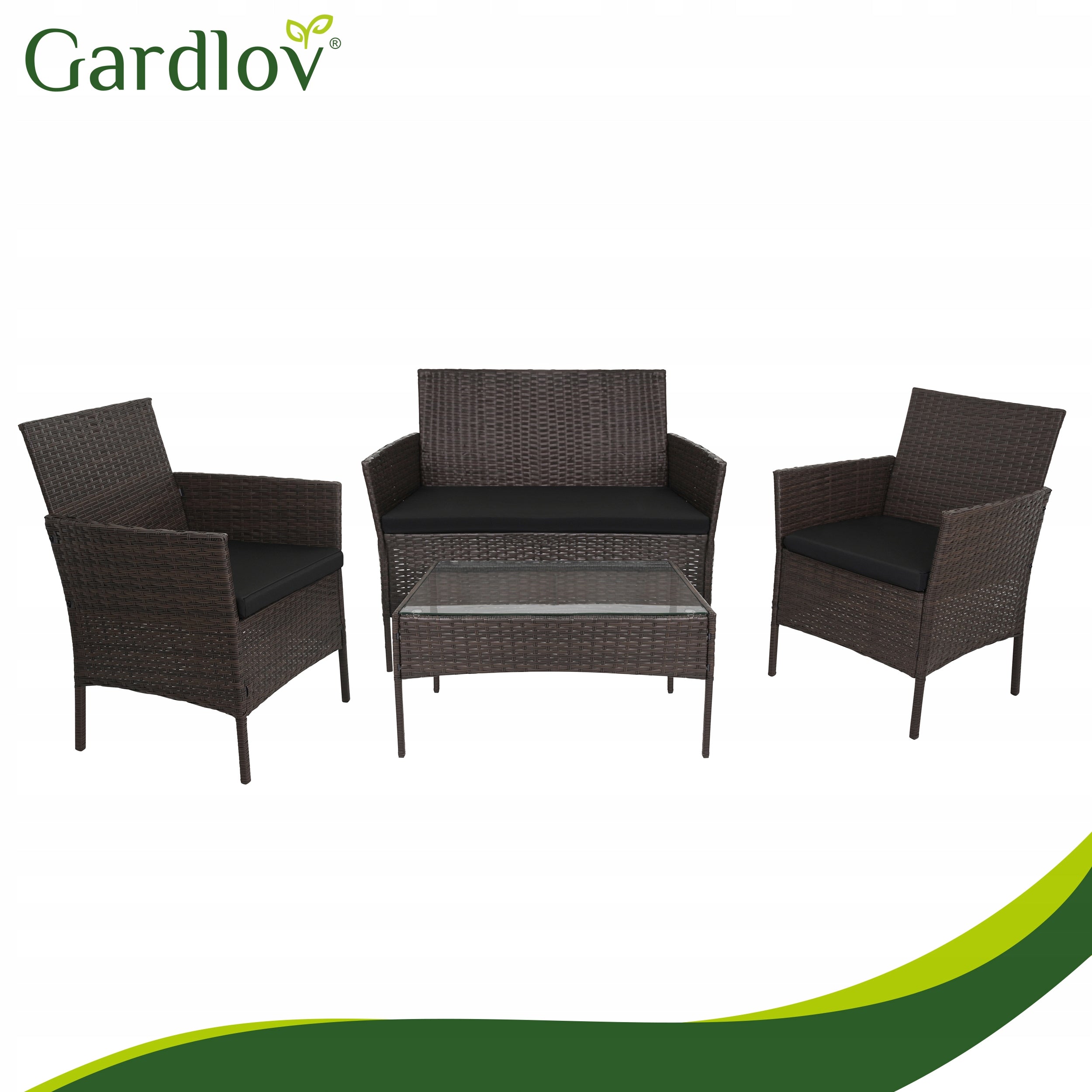 Technorattan Garden Furniture Set Garden Furniture for Terrace Balcony 4 Pers Main material synthetic rattan