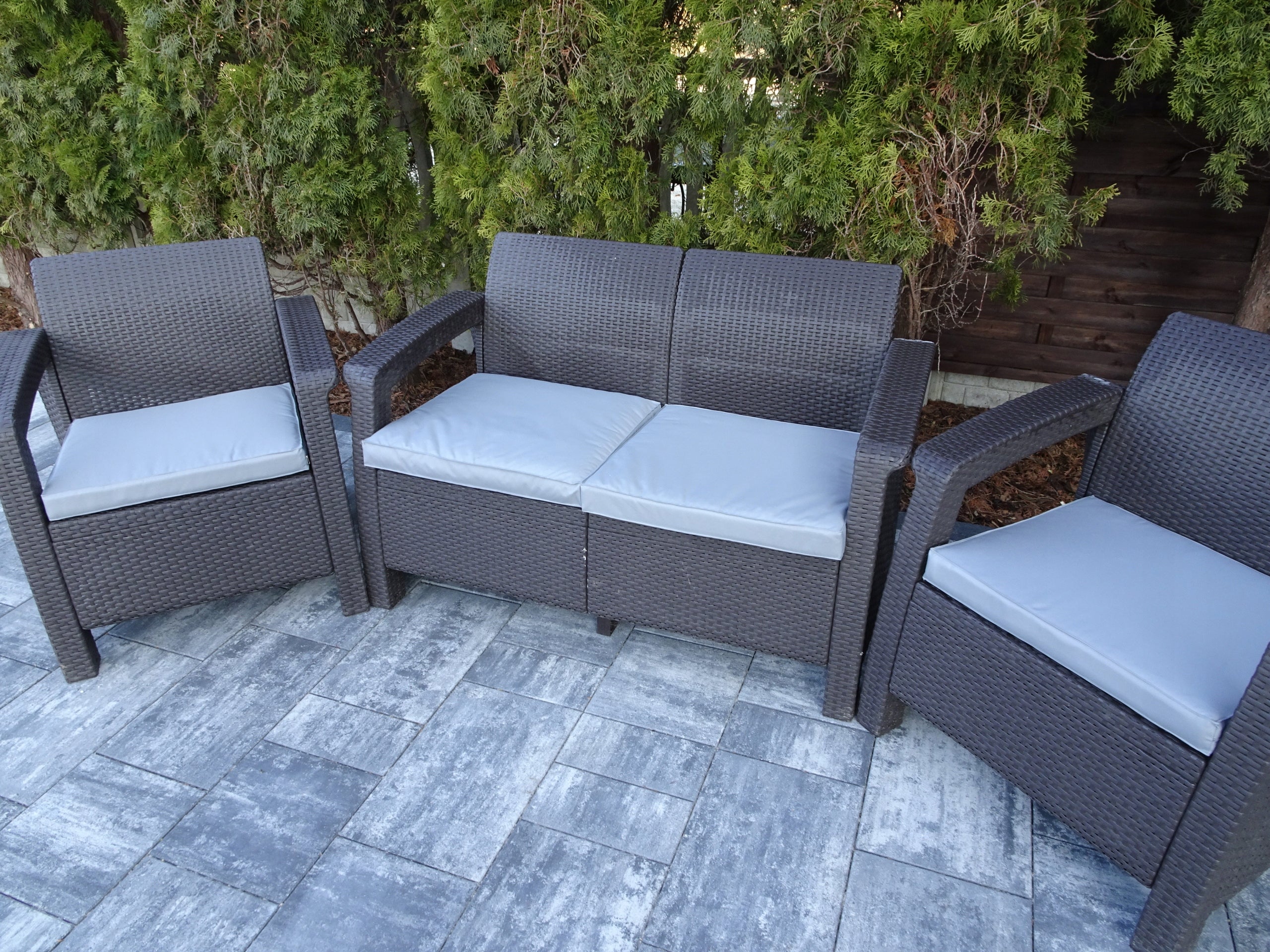 Technorattan cushions, set of 4 GRAY Manufacturer no brand