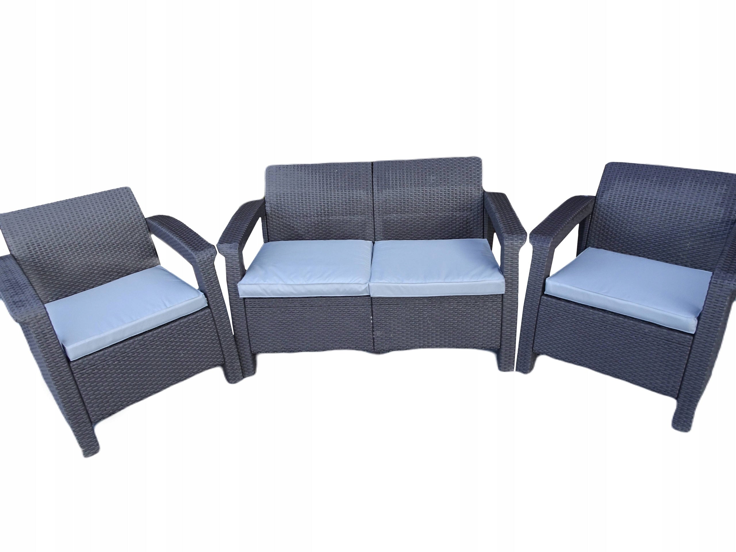 Technorattan cushions, set of 4 GRAY