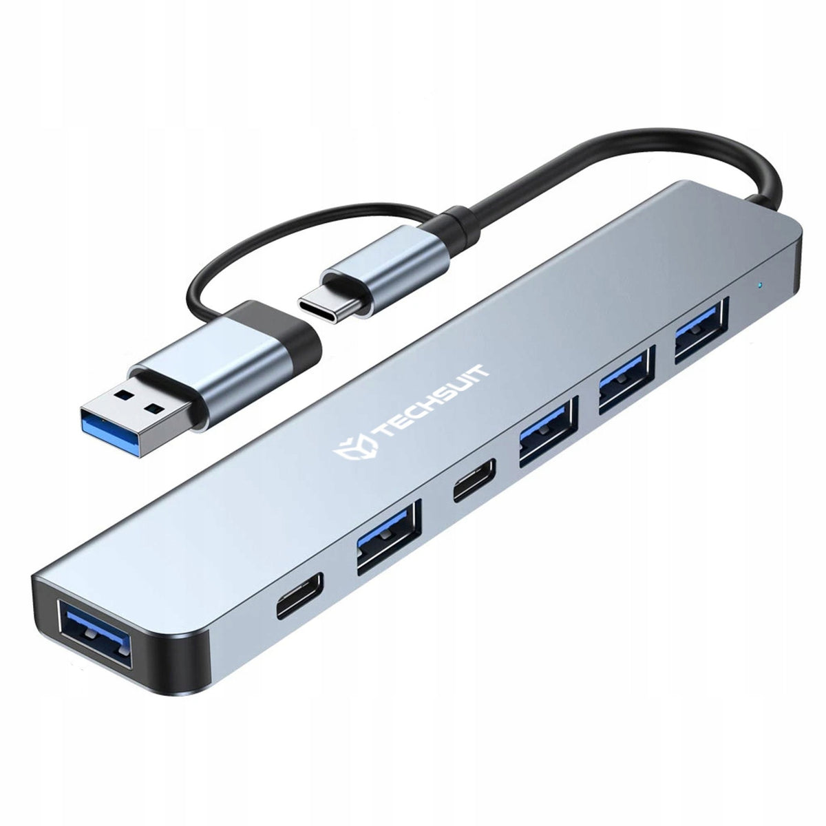Techsuit DataBridge 7 in 1 (H6) - USB, Type-C to USB 3.0,
