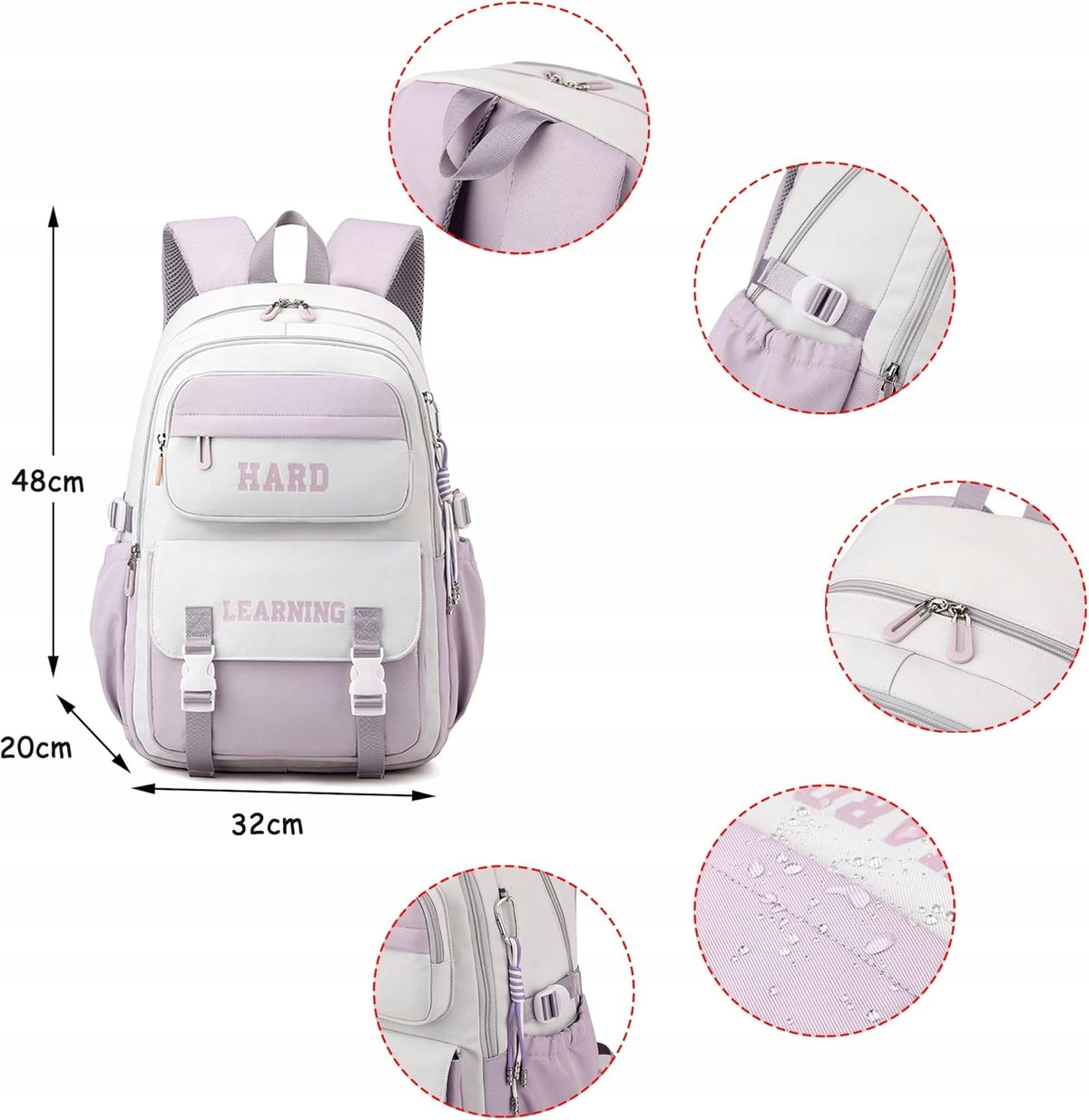 Teen School Backpack Waterproof Large 30L Bag for Laptop Roses Brand no brand
