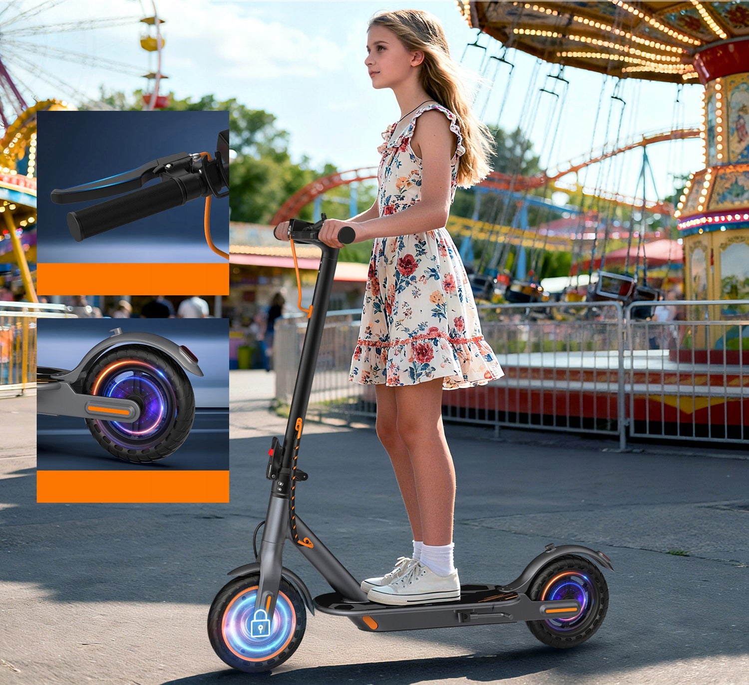 Teenager Electric Scooter with APP MINI80C 350W 36V 4.5AH 19KM 8.5" tire Weight 10 kg