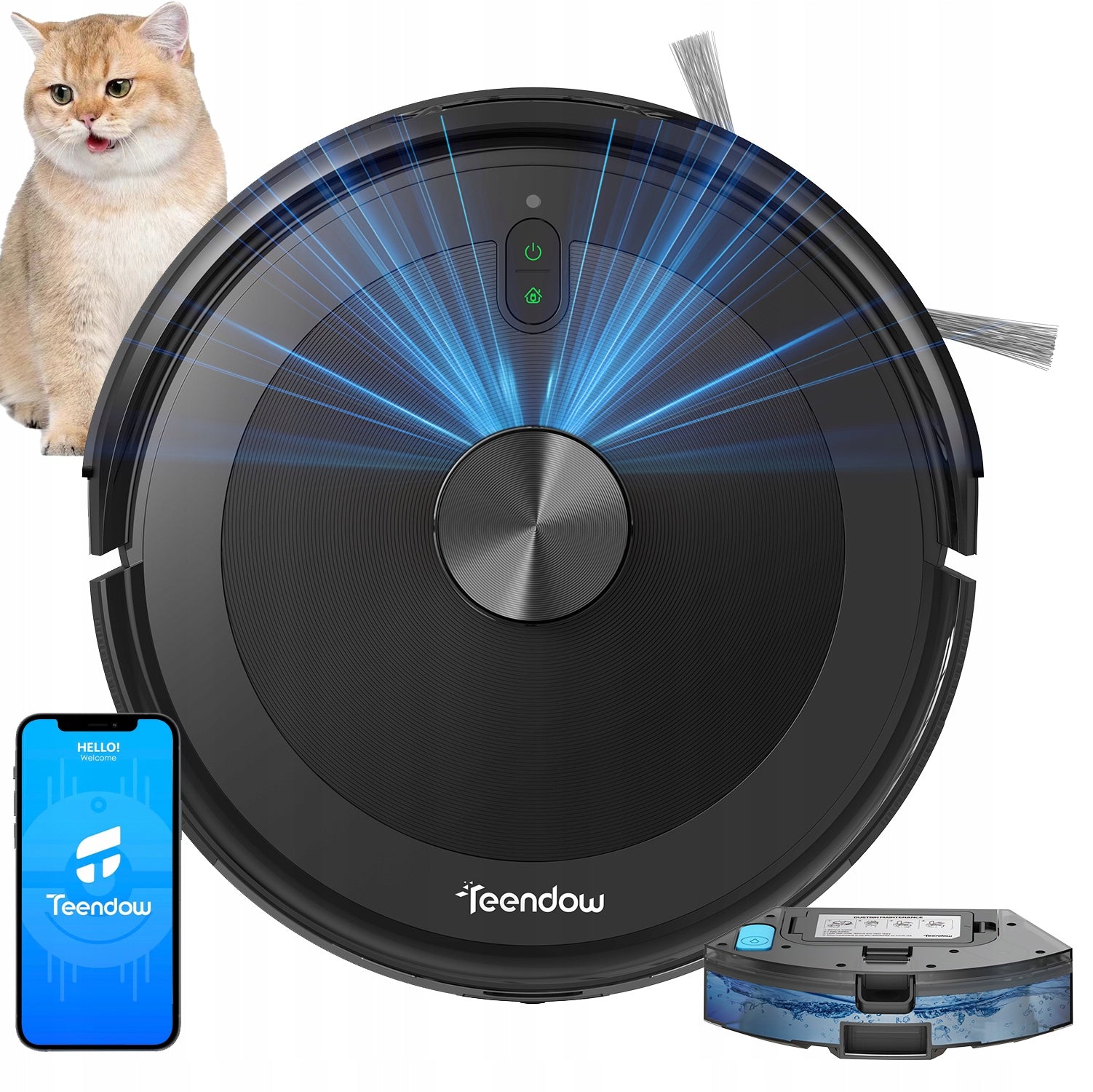 Teendow D10S Plus 3200mAh 5000Pa LDS Robot Vacuum Cleaner Strong Suction With APP