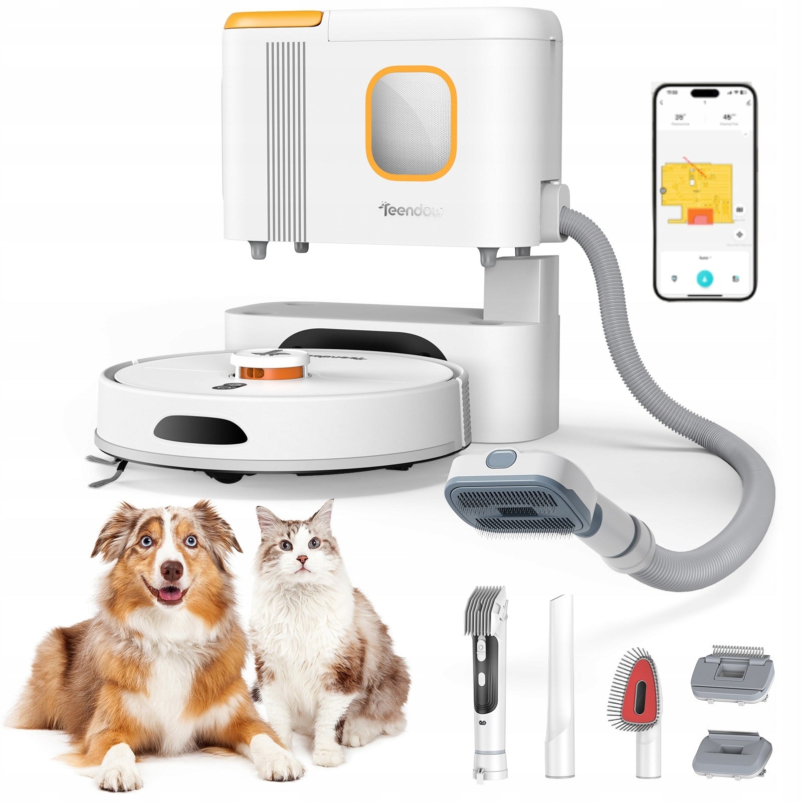 Teendow D20S Max+ Robot Vacuum Mop 6000Pa Self-Empty Dock Pet Hair Care