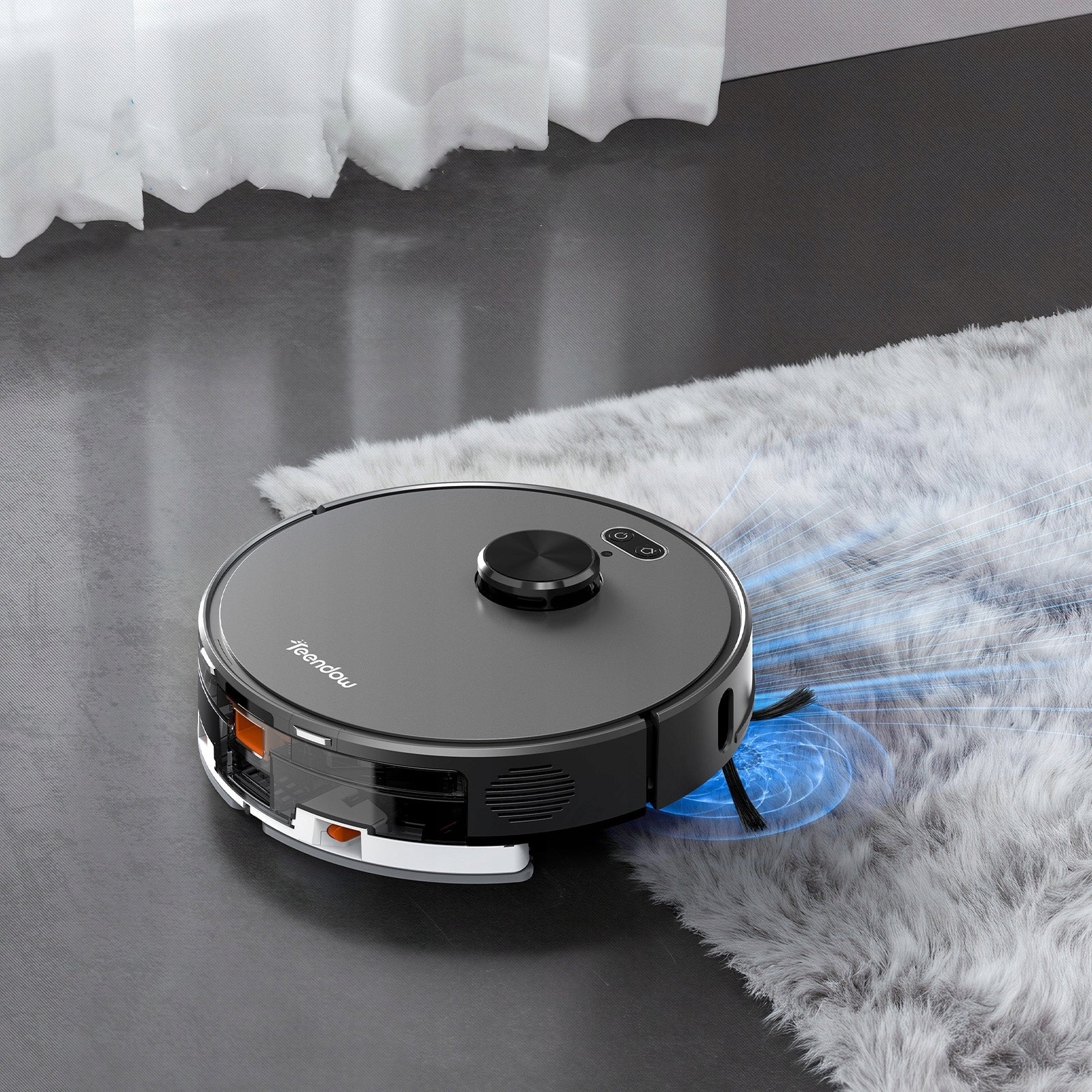 Teendow D65S 3-in-1 Navigation Robot Vacuum 6000Pa 5200mAh Sweep & Mop Packaging status original