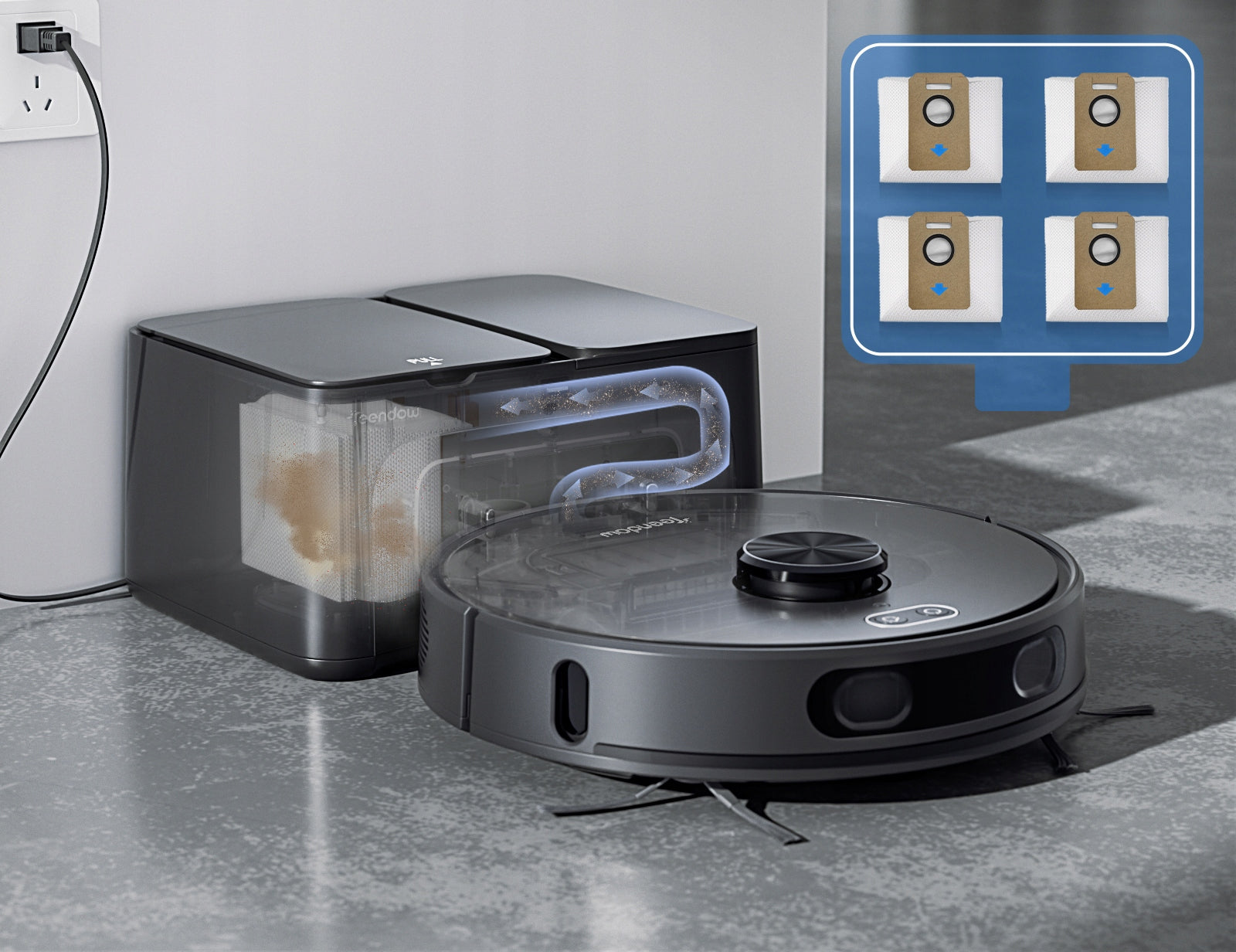 Teendow D65S MAX 3-in-1 Robot Vacuum Cleaner, 6000Pa Suction Brand no brand