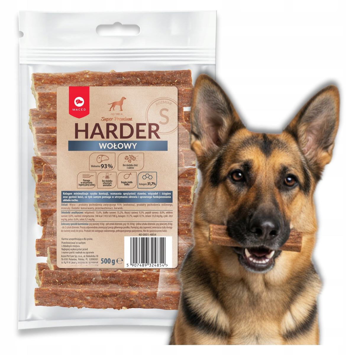 Teethers for Dogs Harder Beef Size S Treats MACED 500g