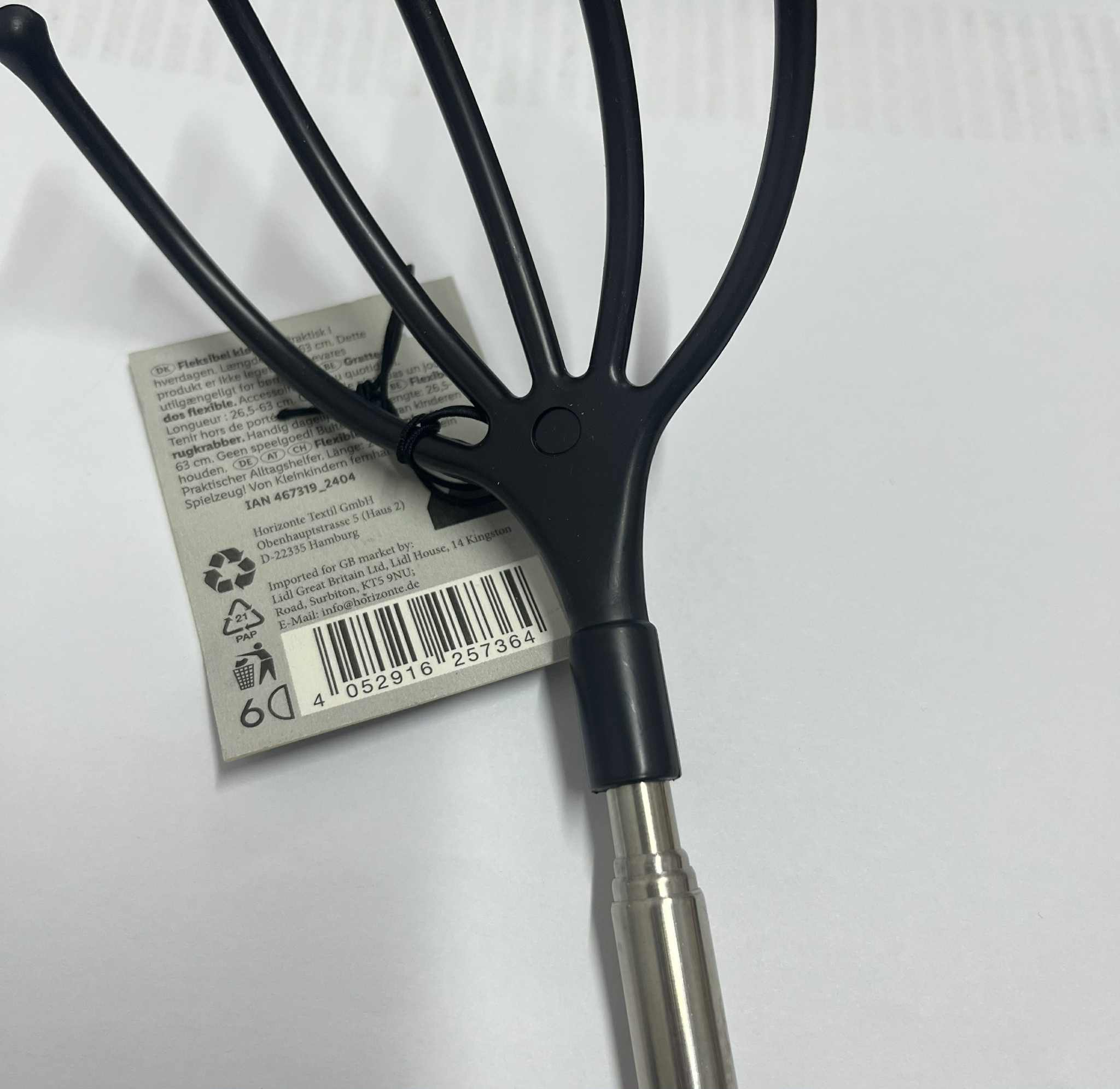 Telescopic Back Scratcher Massager 63 cm Stretched Steel Packaging status original