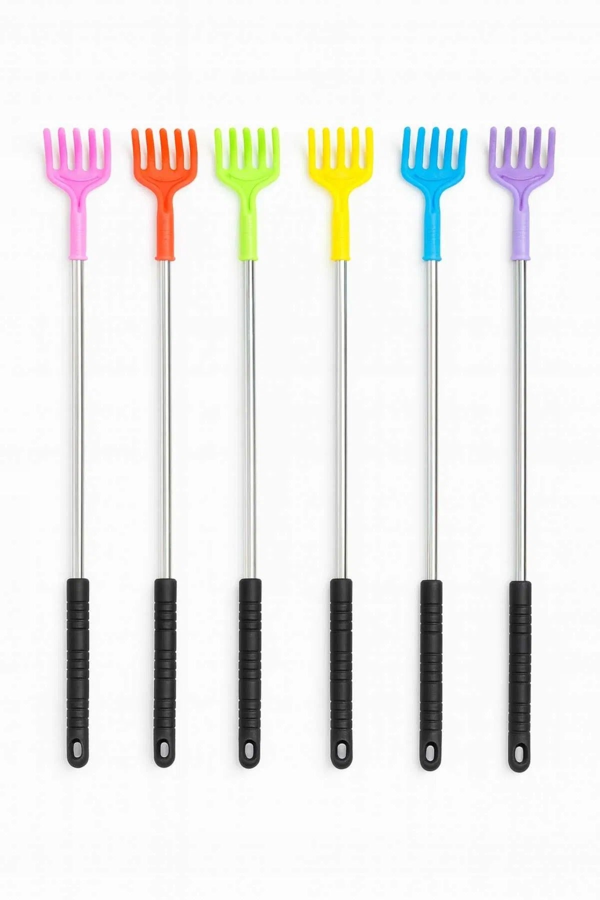 Telescopic Back Scratcher Metal Hand Massager Pink 42cm