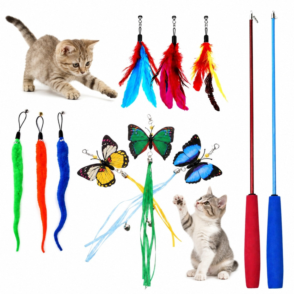 Telescopic Cat Fishing Rod with Interchangeable Tips Set