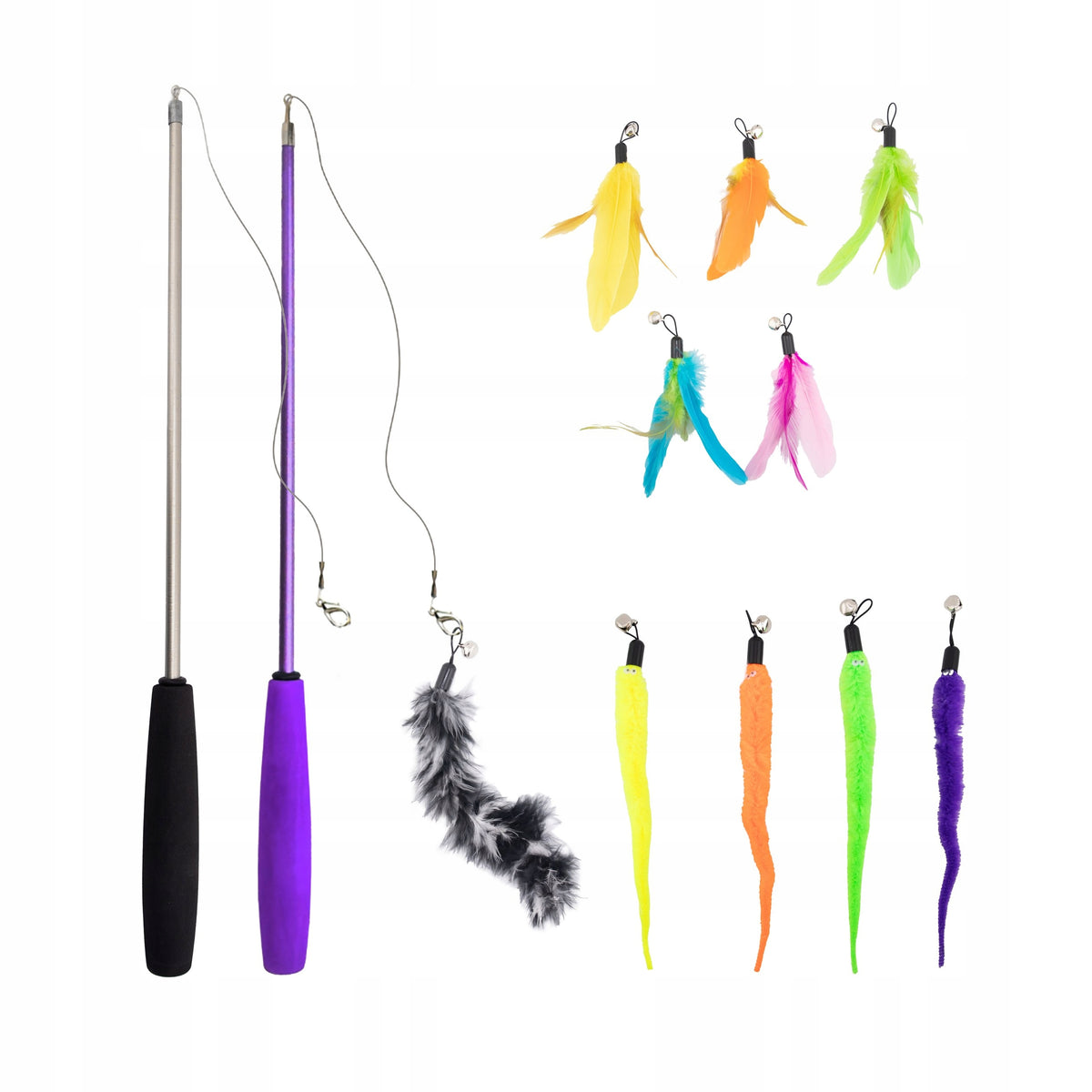 Telescopic Rod for Cat MilooPets 9 Interchangeable Tips 25-85 cm Set