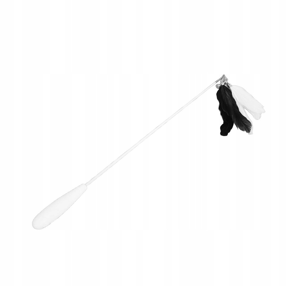 Telescopic cat wand, lightweight interactive feather toy with bells for