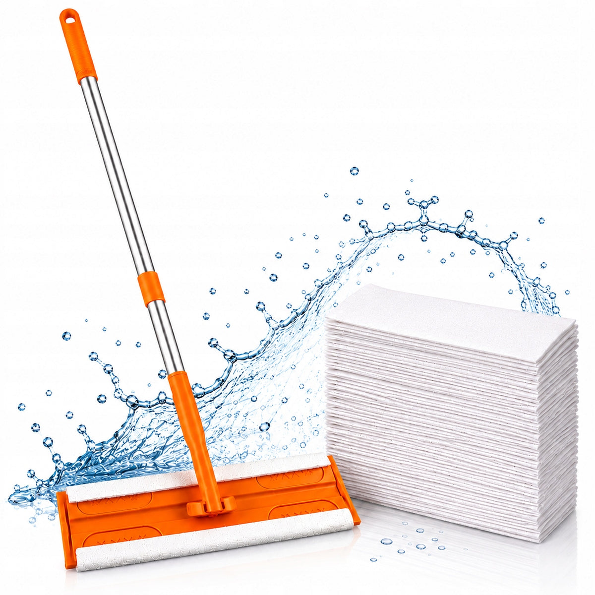 Telescopic mop 120 cm for windows and floors – set of 15 cloths