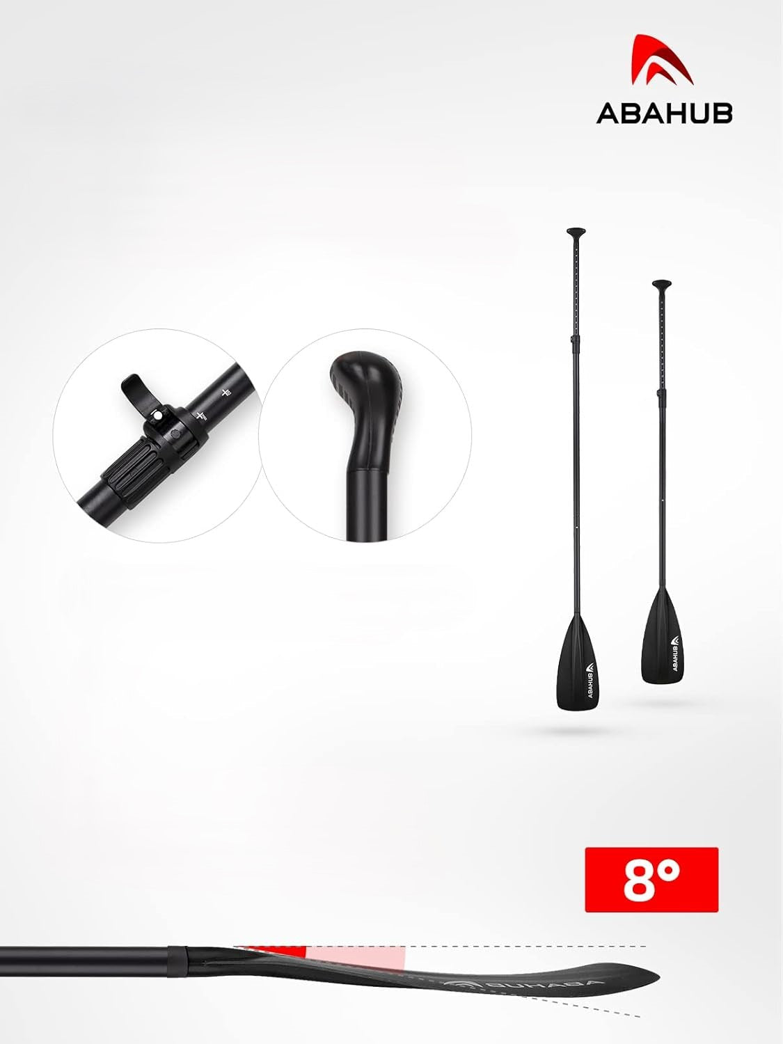 Telescopic paddle SUP 173-213 cm aluminium Abahub Manufacturer code 5908456425949