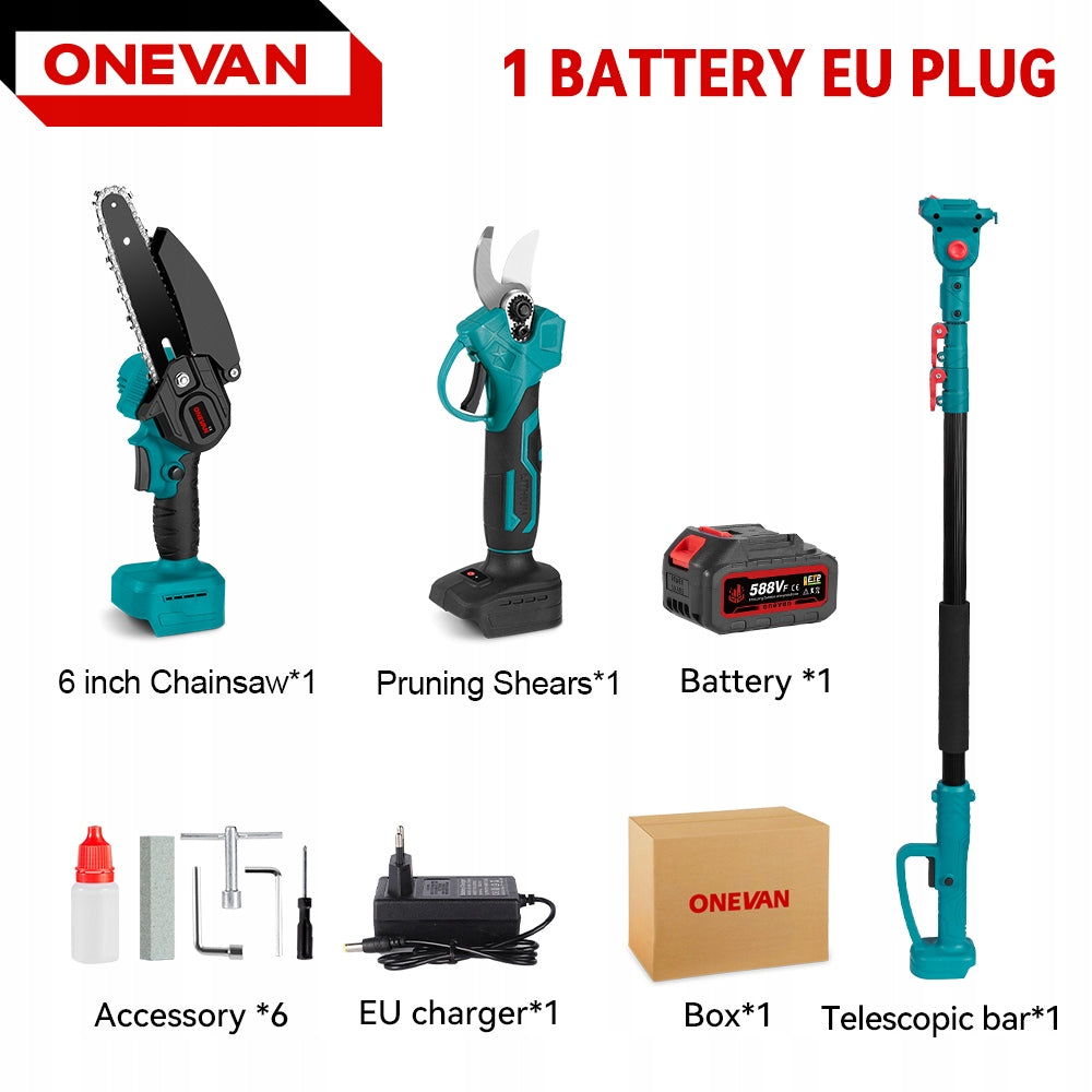 Telescoping Pole Electric Chainsaw 3IN1 High Branch Scissors +1 Battery Manufacturer code sku006105_4