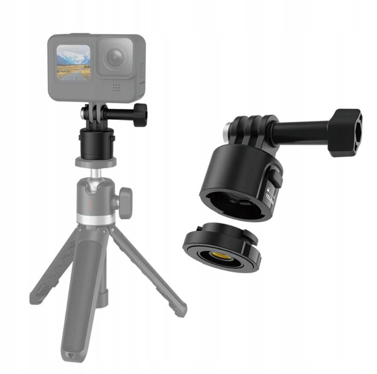 Telesin CQM-001 Magnetic Quick Coupler 2in1 for GoPro HERO 9 10 1 Cameras