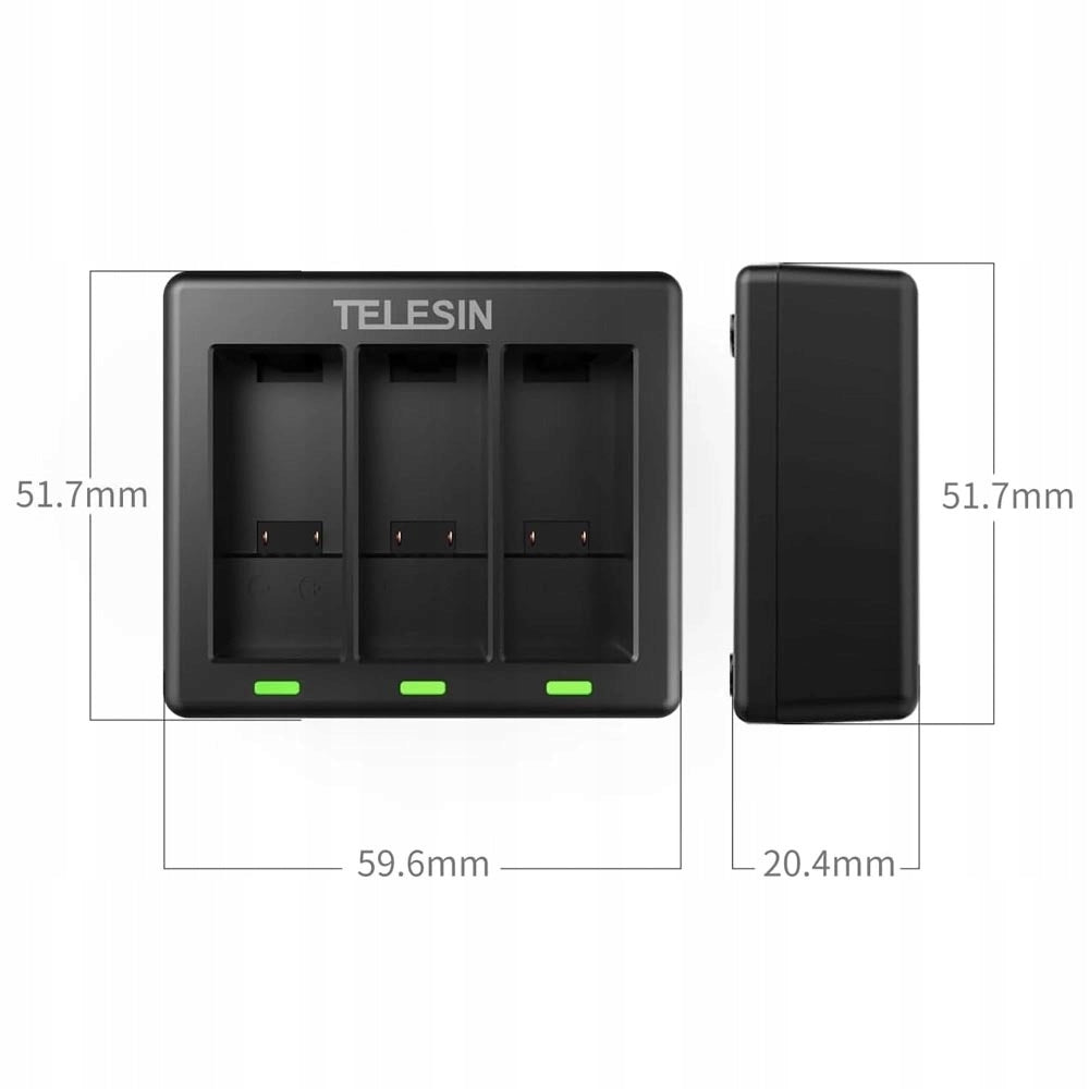 Telesin Three-Channel AKU Battery Charger for GoPro Hero 13 Black Camera Manufacturer code ŁADOWARKA TRÓJKANAŁOWA DO GOPRO HERO 13