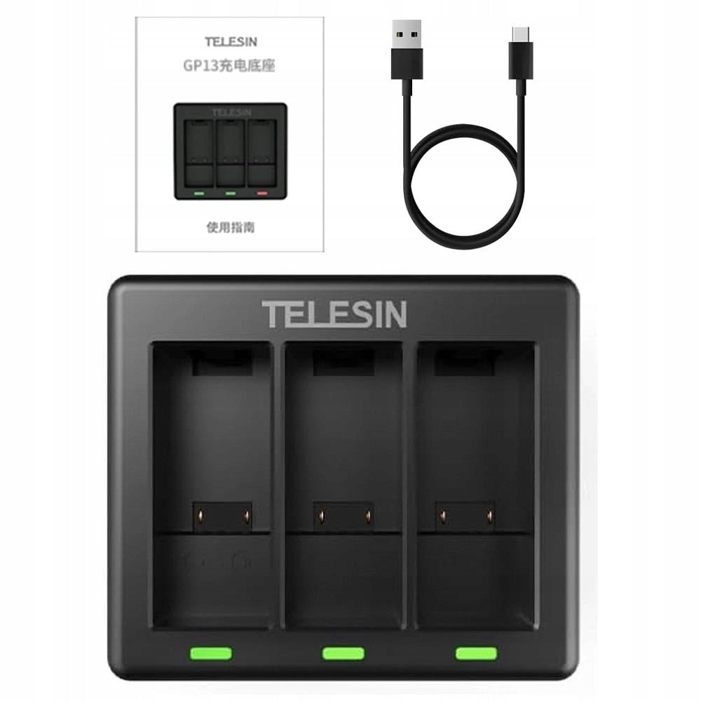 Telesin Three-Channel AKU Battery Charger for GoPro Hero 13 Black Camera Packaging status original