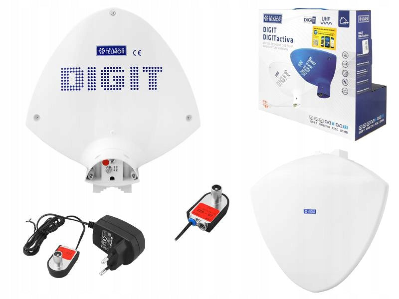 Telkom Telmor antenna Digit Activa ASR 5 TV DVB-T DVB-T2 12V - white Packaging status original