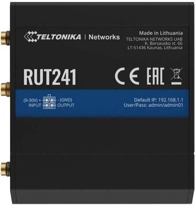 Teltonika LTE Router RUT241 (Cat 4), 2G, WiFi, Ethernet